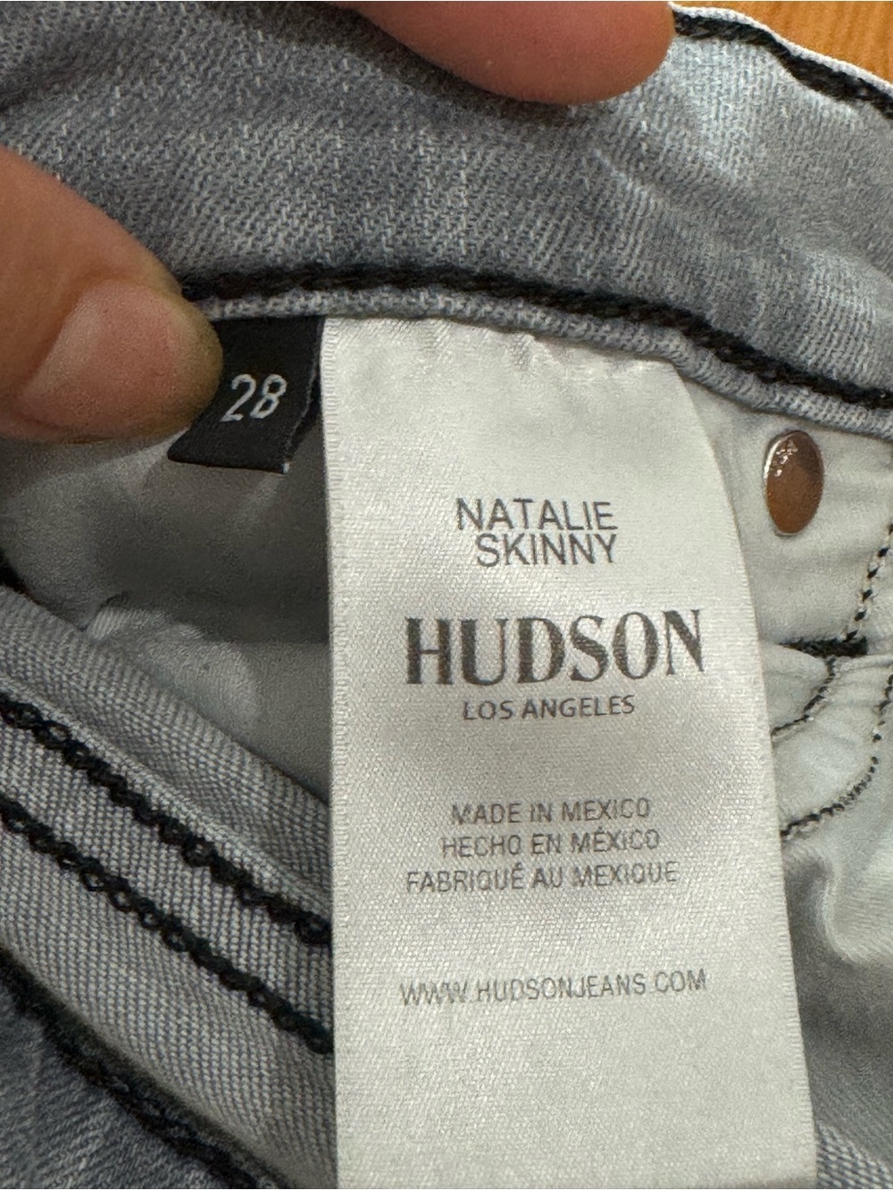 HUDSON Los Angeles Natalie Skinny Grey Denim Jeans in women’s 28 - Picture 10 of 15